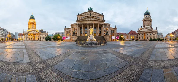 Storica Piazza Gendarmenmarkt Berlino Germania All Alba — Foto Stock