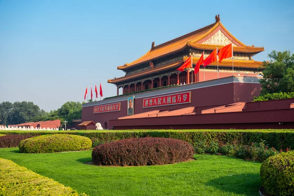 Beijing China Junio 2014 Puerta Tiananmen Plaza Tiananmen Por Tarde —  Fotos de Stock