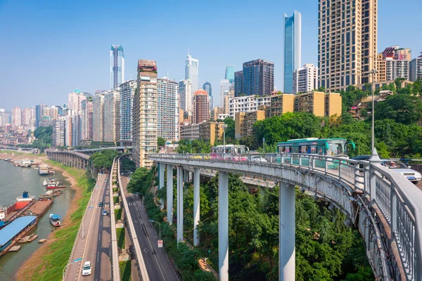 Chongqing Çin Finansal Bölgesel Şehir Gündüzleri — Stok fotoğraf