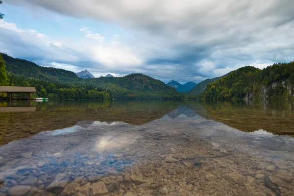 Lago Alpsee Nelle Alpi Bavaresi Della Germania — Foto Stock