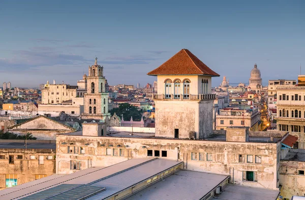 Habana Cuba Skyline Centro Desde Puerto Amanecer —  Fotos de Stock