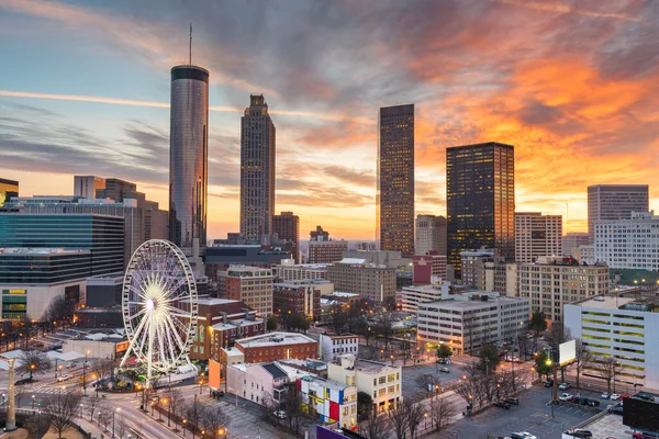 Atlanta Georgia Usa Panorama Miasta Zmierzchu — Zdjęcie stockowe