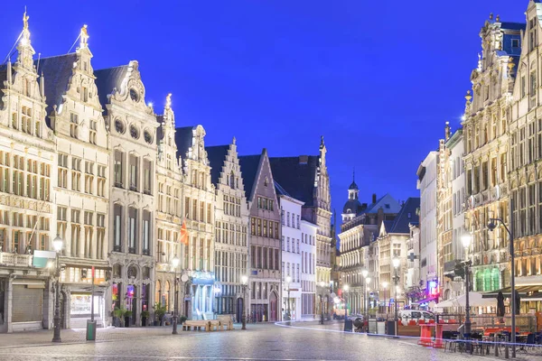 Grote Markt Antwerpen Belgien Vid Skymningen — Stockfoto
