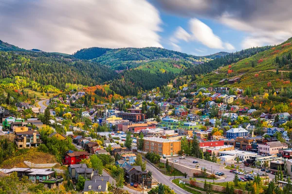 Park City Utah Usa Downtown Autumn Dusk — Stock Photo, Image