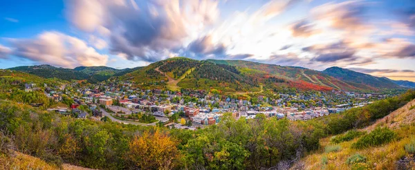 Park City Utah Verenigde Staten Centrum Herfst Bij Schemering — Stockfoto