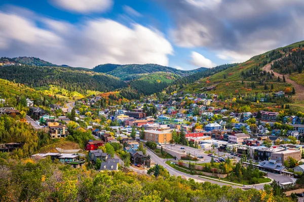 Park City Utah États Unis Centre Ville Automne Crépuscule — Photo