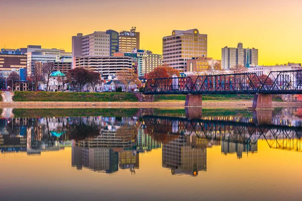 Harrisburg Pennsylvania Usa Skyline Río Susquehanna Crepúsculo — Foto de Stock