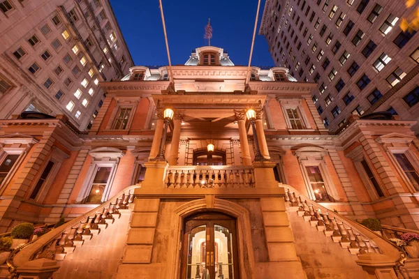 Filadelfia Pensilvania Arquitectura Callejera Histórica Por Noche —  Fotos de Stock