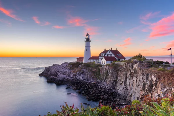 Portland Maine Usa Vid Portland Head Light Morgonen — Stockfoto