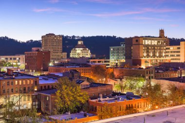 Asheville, North Carolina, USA downtown skyline at dusk. clipart