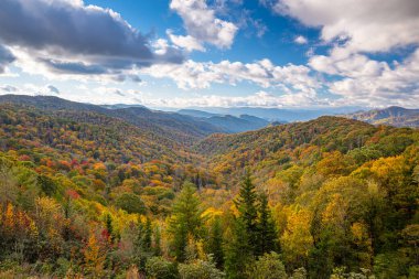 Great Smoky Mountains National Park, Tennessee, USA overlooking the Newfound Pass in autumn. clipart