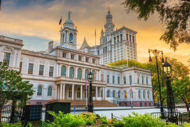 New York, New York, ABD Sabah New York Belediye Binasında.