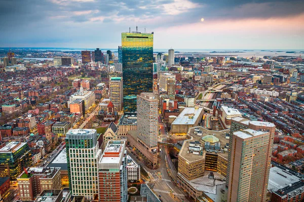 Boston Massachusetts Usa Skyline Centro Atardecer — Foto de Stock