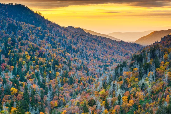 Park Narodowy Great Smoky Mountains Tennessee Usa Jesienią Widokiem Przełęcz — Zdjęcie stockowe