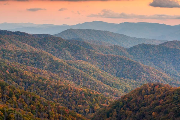 Park Narodowy Great Smoky Mountains Tennessee Usa Jesienią Widokiem Przełęcz — Zdjęcie stockowe