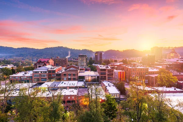 Asheville Carolina Del Norte Estados Unidos Skyline Centro Atardecer —  Fotos de Stock