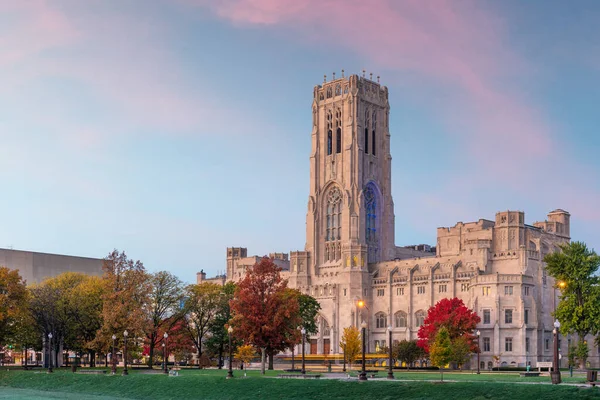 Cattedrale Rito Scozzese Indianapolis Indiana Usa Durante Crepuscolo Autunnale — Foto Stock