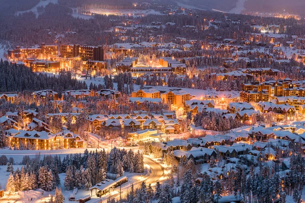 Брехридж Колорадо Сша Горизонт Города Зимой Сумерках — стоковое фото