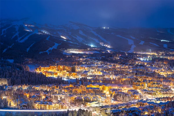 Breckenridge Colorado Usa Town Skyline Winter Dusk — Stock Photo, Image