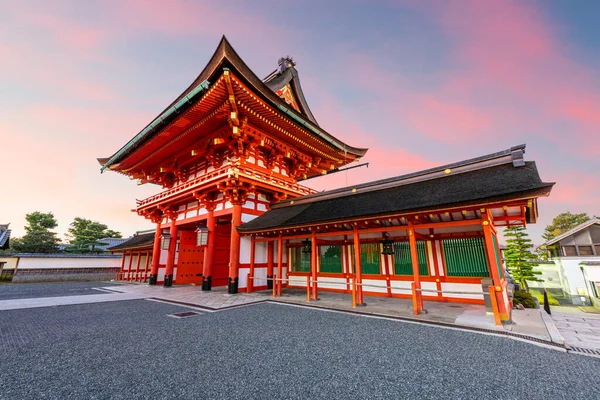 Fushimi Inari Heiligdom Kyoto Japan Grote Hal Bij Schemering — Stockfoto