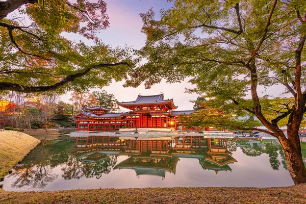 Uji Kyoto Japón Templo Byodo Atardecer —  Fotos de Stock