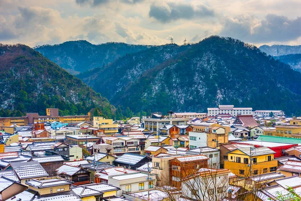 Yamanaka Onsen Prefectura Ishikawa Japón Skyline Ciudad Temporada Invierno — Foto de Stock