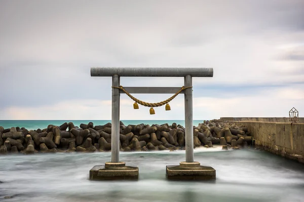 Wajima Giappone Alla Porta Shirayama Torii Nel Mar Del Giappone — Foto Stock