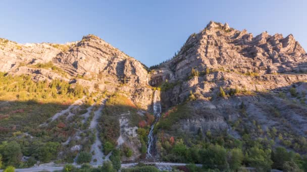 Bridal Veil Falls Provo Utah Durante Temporada Outono — Vídeo de Stock