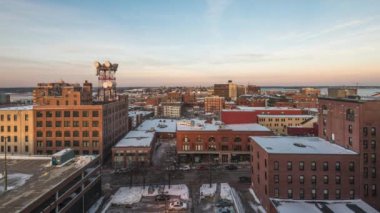 Portland, Maine, ABD şehir merkezi alacakaranlıktan geceye kadar zaman aşımına uğradı.