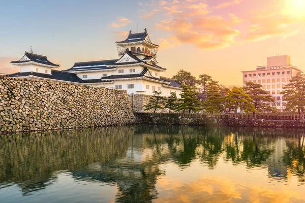 Toyama Ιαπωνία Στο Κάστρο Toyama Από Την Τάφρο Στο Λυκόφως — Φωτογραφία Αρχείου