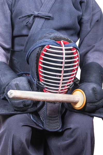 Desportista Protetor Capacete Homens Bambu Espada Sinai Para Cercas Japonesas — Fotografia de Stock