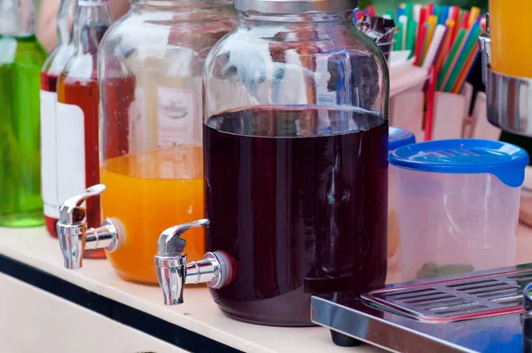 Dispenser Glass Drinks Street — Stock Photo, Image