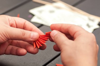 origami kırmızı kağıt işlem ana sınıfı