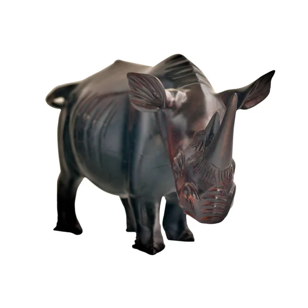 Mahagonový Rhino Postava Samostatný — Stock fotografie