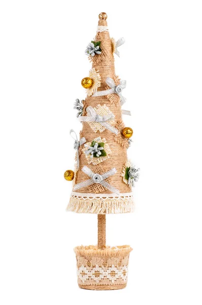 Christmas Tree Twine Lace Handmade Isolated — Stock Photo, Image