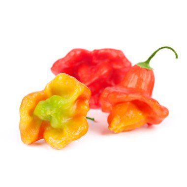 Beyaz arka plan üzerinde izole chili çan şekli