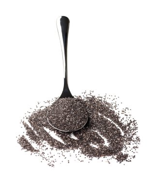 Chia tohum içinde izole bir demir kaşık