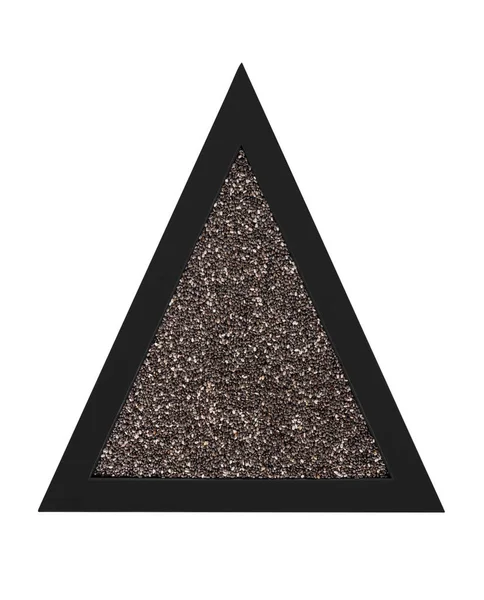 Chia Samen Dreieckiger Form Schwarz Isoliert — Stockfoto