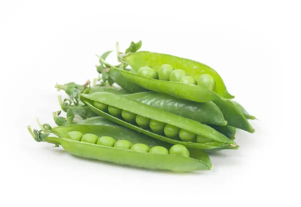 Green Peas Pods White Background — Stock Photo, Image