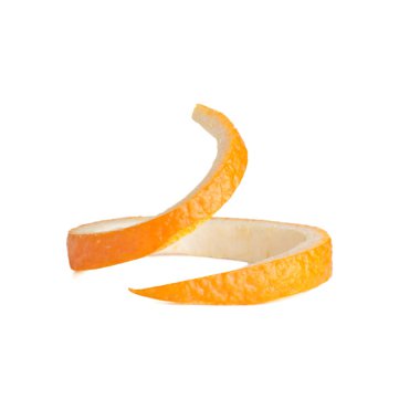 Beyaz arka plan üzerinde izole portakal kabuğu sarmal
