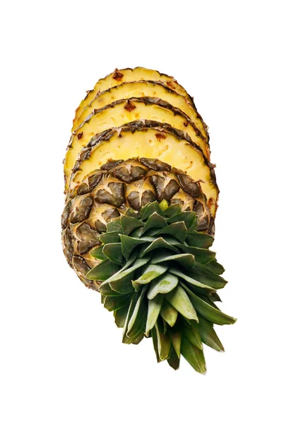 Ananas Scheiben Geschnitten Weiß Isoliert Gesunde Tropische Früchte Essen Ananas — Stockfoto