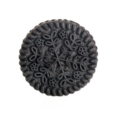 siyah yuvarlak kurabiye izole kapatmak