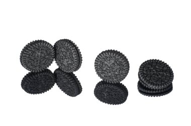 Beyaz soyutlama efekti siyah yuvarlak çerez