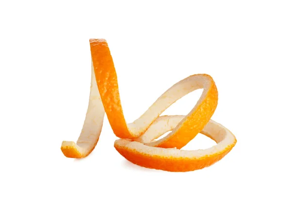 Orangenschalen-Spirale isoliert — Stockfoto