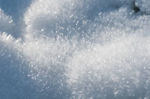 Śnieg tekstury makro, naturalne puszyste w przyrodzie — Zdjęcie stockowe