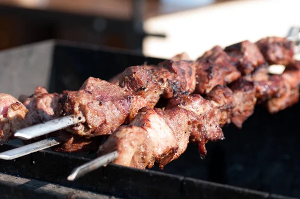 The process of making barbecue grilled meat — Stock Photo, Image