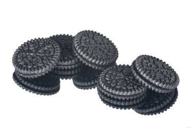 Siyah çerez beyaz bir arkaplanda yansıma ile izole