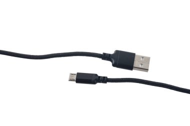 USB kablosu ve mini beyaz üzerinde kapat