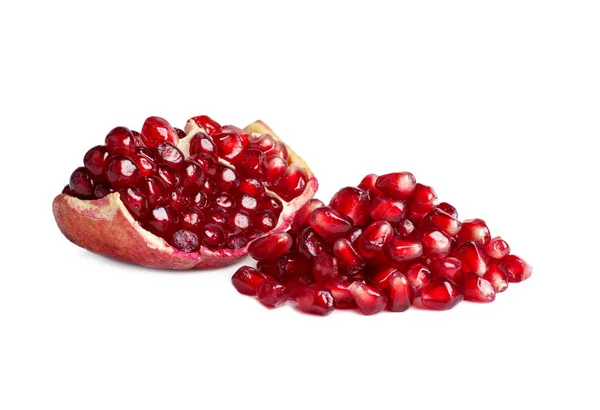 Pomegranate Slice Grains Isolated White Background — Stock Photo, Image