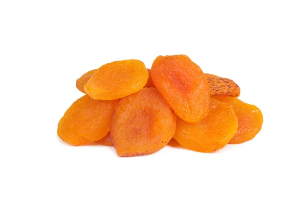 Heap Torkade Aprikoser Isolerade Vit Bakgrund — Stockfoto